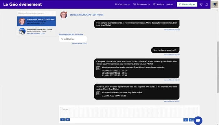Echangez à l'aide de la messagerie