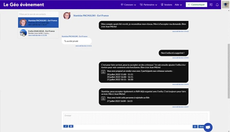 Echangez à l'aide de la messagerie